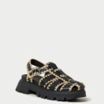 femmes Loeffler Randall noir/naturel sandale à cage talia chaussures 8HL8125