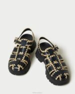 femmes Loeffler Randall noir/naturel sandale à cage talia chaussures 8HL8125 - Image 3