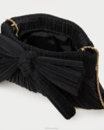 femmes Loeffler Randall noir pochette à nœud Rayne Sacs 8HL8350 - Image 4