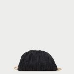 femmes Loeffler Randall noir pochette dôme plissée Bailey Sacs 8HL8354