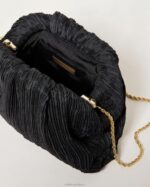 femmes Loeffler Randall noir pochette dôme plissée Bailey Sacs 8HL8354 - Image 4