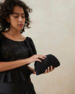 femmes Loeffler Randall noir pochette dôme plissée Bailey Sacs 8HL8354 - Image 5
