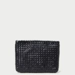 femmes Loeffler Randall noir pochette tissée plate Marissa Sacs 8HL8352