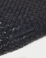 femmes Loeffler Randall noir pochette tissée plate Marissa Sacs 8HL8352 - Image 3