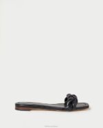 femmes Loeffler Randall noir sandale tressée jackson chaussures 8HL8117 - Image 2