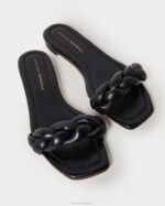 femmes Loeffler Randall noir sandale tressée jackson chaussures 8HL8117 - Image 3