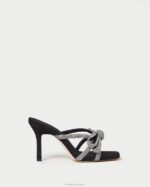 femmes Loeffler Randall noir talon à nœud en daim margi chaussures 8HL871 - Image 2