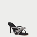 femmes Loeffler Randall noir talon à nœud en daim margi chaussures 8HL871