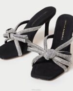 femmes Loeffler Randall noir talon à nœud en daim margi chaussures 8HL871 - Image 3