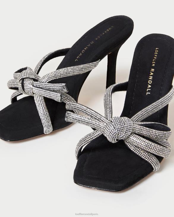 femmes Loeffler Randall noir talon à nœud en daim margi chaussures 8HL871 - Image 3