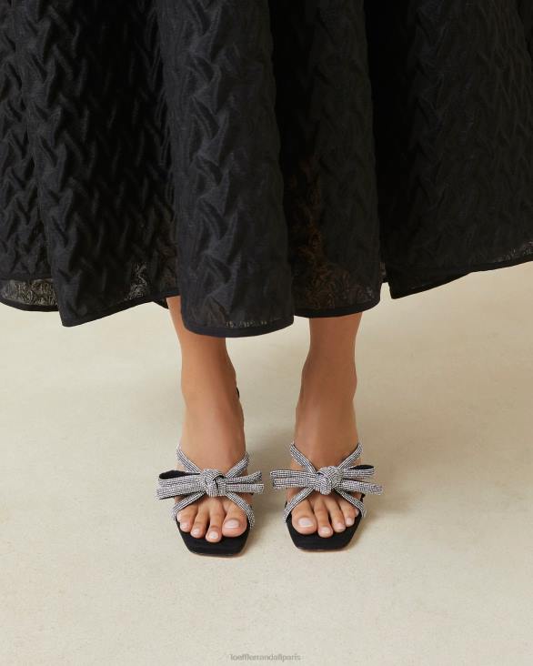 femmes Loeffler Randall noir talon à nœud en daim margi chaussures 8HL871 - Image 5