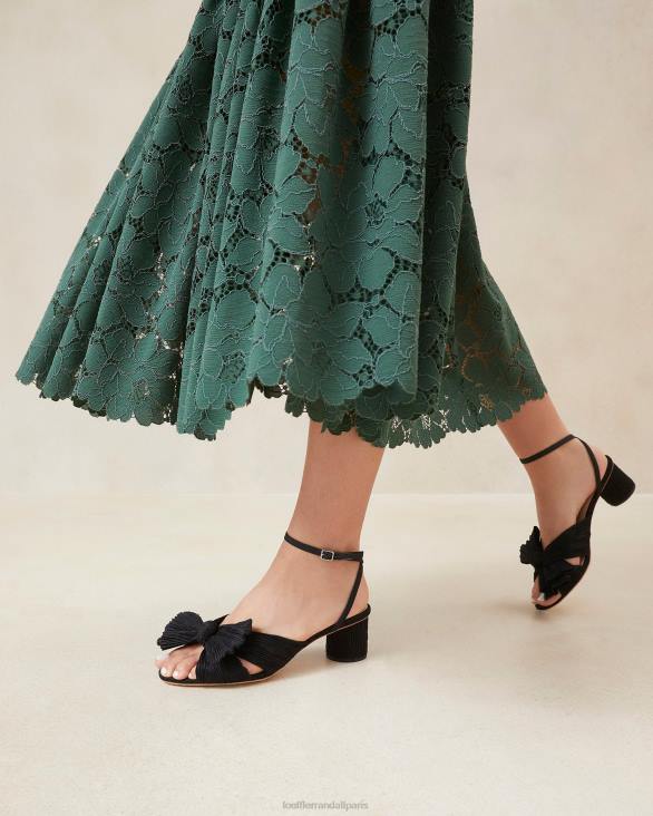 femmes Loeffler Randall noir talon à nœud plissé dahlia chaussures 8HL825 - Image 5
