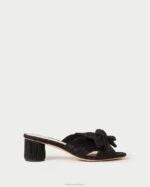 femmes Loeffler Randall noir talon à nœud plissé emilia chaussures 8HL818 - Image 2