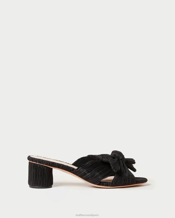 femmes Loeffler Randall noir talon à nœud plissé emilia chaussures 8HL818 - Image 2