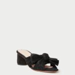 femmes Loeffler Randall noir talon à nœud plissé emilia chaussures 8HL818