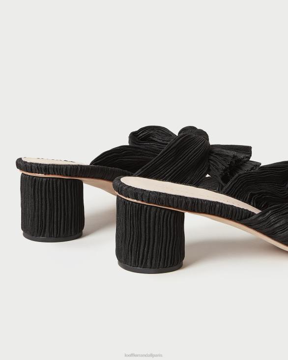 femmes Loeffler Randall noir talon à nœud plissé emilia chaussures 8HL818 - Image 4