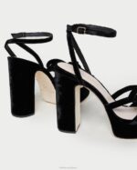 femmes Loeffler Randall noir talon à plateforme Melany chaussures 8HL855 - Image 4