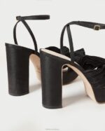 femmes Loeffler Randall noir talon à plateforme natalia chaussures 8HL823 - Image 4