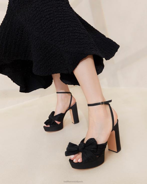 femmes Loeffler Randall noir talon à plateforme natalia chaussures 8HL823 - Image 5