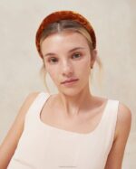 femmes Loeffler Randall ocre bandeau en velours bellamy accessoires 8HL8145 - Image 3