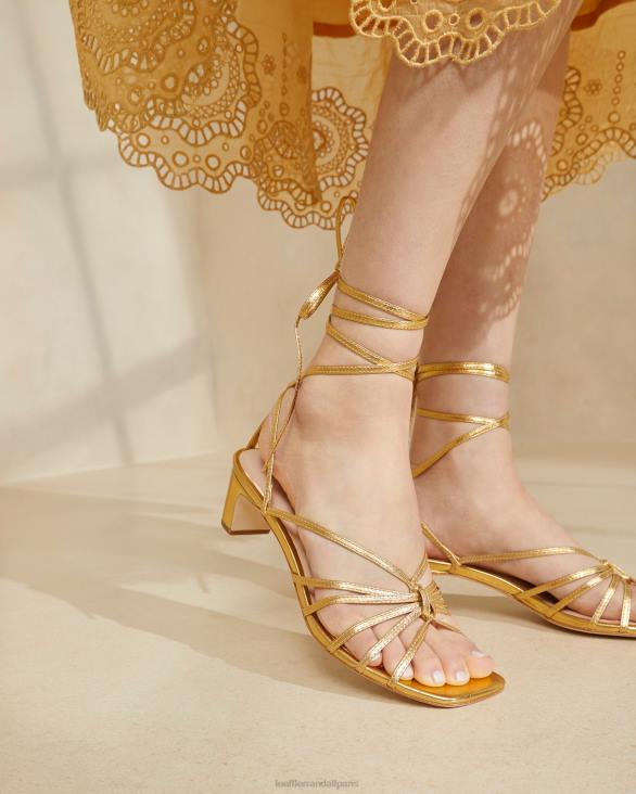 femmes Loeffler Randall or lola noeud à lacets mi-talon chaussures 8HL885 - Image 5