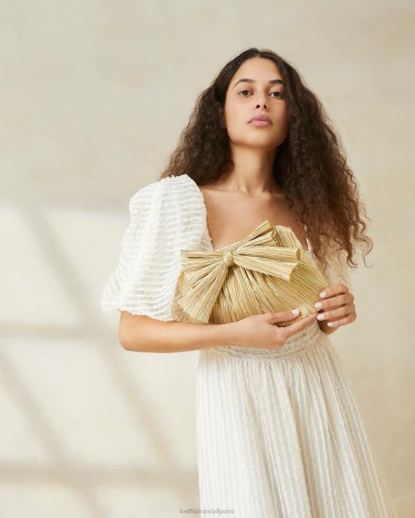 femmes Loeffler Randall or pochette à nœud Rayne Sacs 8HL8333 - Image 5