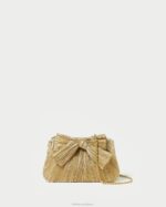 femmes Loeffler Randall or pochette rochelle à petit nœud Sacs 8HL8365
