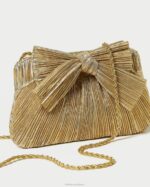 femmes Loeffler Randall or pochette rochelle à petit nœud Sacs 8HL8365 - Image 4