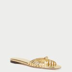 femmes Loeffler Randall or sandale à nœud izzie chaussures 8HL8127