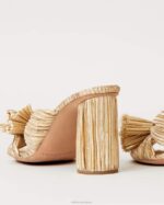 femmes Loeffler Randall or talon à nœud plissé chaussures 8HL88 - Image 2