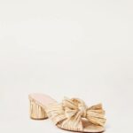 femmes Loeffler Randall or talon à nœud plissé emilia chaussures 8HL813