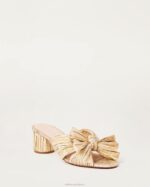 femmes Loeffler Randall or talon à nœud plissé emilia chaussures 8HL813