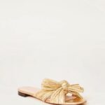 femmes Loeffler Randall or toboggan à nœud plissé Daphné chaussures 8HL8102