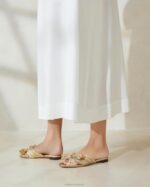 femmes Loeffler Randall or toboggan à nœud plissé Daphné chaussures 8HL8102 - Image 3