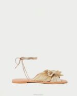 femmes Loeffler Randall or toboggan à nœud plissé pivoine chaussures 8HL8103 - Image 2