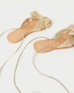 femmes Loeffler Randall or toboggan à nœud plissé pivoine chaussures 8HL8103 - Image 3