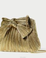 femmes Loeffler Randall oro pochette à nœud Rayne Sacs 8HL8384 - Image 2