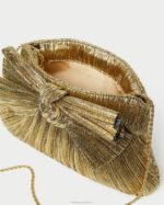 femmes Loeffler Randall oro pochette à nœud Rayne Sacs 8HL8384 - Image 4