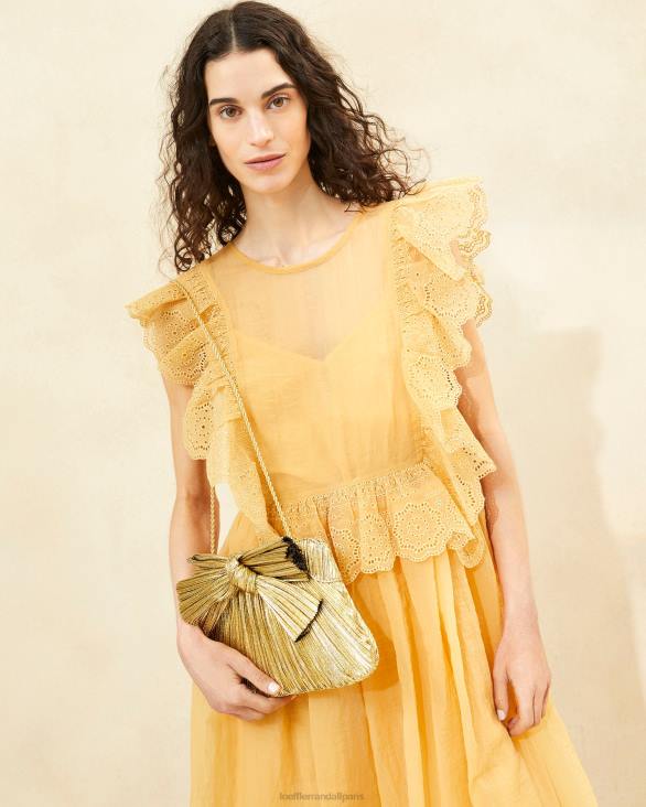 femmes Loeffler Randall oro pochette à nœud Rayne Sacs 8HL8384 - Image 5