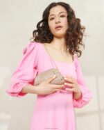 femmes Loeffler Randall pêche clair mini pochette doris à strass Sacs 8HL8369 - Image 5