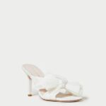 femmes Loeffler Randall perle mule à nœud plissé Claudia chaussures 8HL873