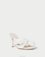 femmes Loeffler Randall perle mule à nœud plissé Claudia chaussures 8HL873