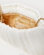 femmes Loeffler Randall perle pochette plissée plate brit Sacs 8HL8362 - Image 4