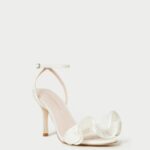 femmes Loeffler Randall perle sandale à talon et volants Estella chaussures 8HL842
