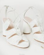 femmes Loeffler Randall perle sandale plissée à lacets teresa chaussures 8HL883 - Image 3