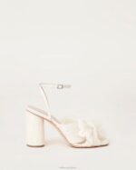 femmes Loeffler Randall perle végétalienne talon à nœud plissé camélia chaussures 8HL81 - Image 2