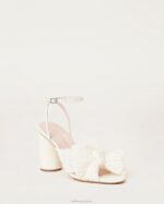 femmes Loeffler Randall perle végétalienne talon à nœud plissé camélia chaussures 8HL81