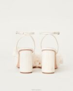 femmes Loeffler Randall perle végétalienne talon à nœud plissé camélia chaussures 8HL81 - Image 3