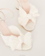 femmes Loeffler Randall perle végétalienne talon à nœud plissé camélia chaussures 8HL81 - Image 4