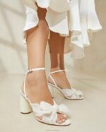 femmes Loeffler Randall perle végétalienne talon à nœud plissé camélia chaussures 8HL81 - Image 5